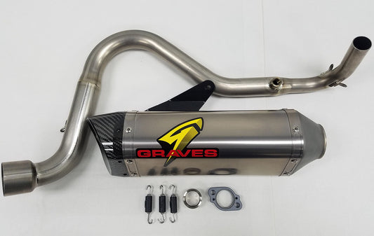 Graves motorsports kawasaki z125 pro full titanium exhaust system exk-18z125-ftt