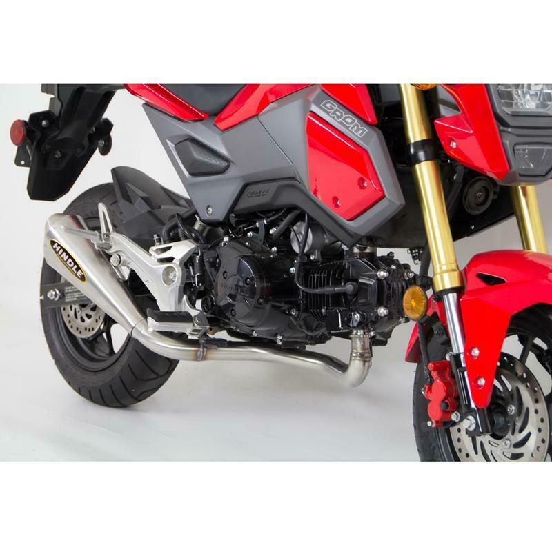 Hindle exhaust full system for grom 2017-2021 evo megaphone system - satin ss